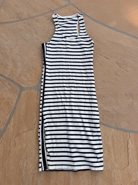 rag & bone Dresses & Skirts - Rag And Bone Striped Sleeveless Tank Dress Scoop Neck Side Slit Size L JK